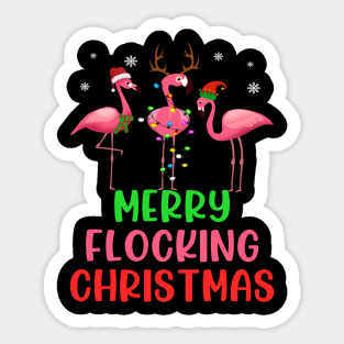 flamingo merry christmas Sticker